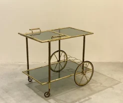 Best Pamono Faux Bamboo & Brass Bar Trolley from Maison Bagues, 1970s