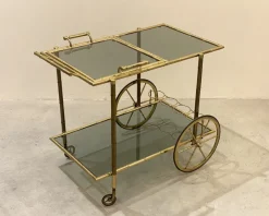 Best Pamono Faux Bamboo & Brass Bar Trolley from Maison Bagues, 1970s