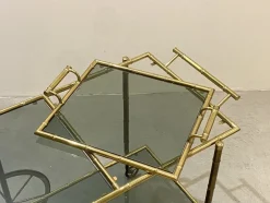 Best Pamono Faux Bamboo & Brass Bar Trolley from Maison Bagues, 1970s