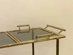 Best Pamono Faux Bamboo & Brass Bar Trolley from Maison Bagues, 1970s