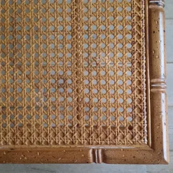 Pamono Faux Bamboo & Rattan Bench, 1980s><noscript><img width=