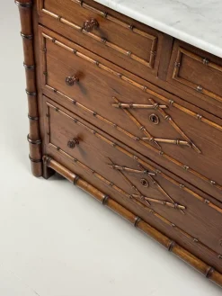 Discount Pamono Faux Bamboo Commode with Mirror, 1890s