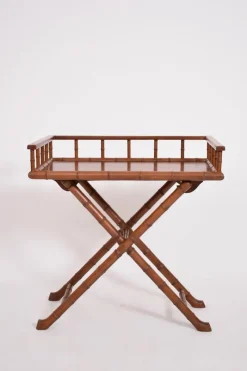 Online Pamono Faux Bamboo Wooden Folding Console Table, 1920s