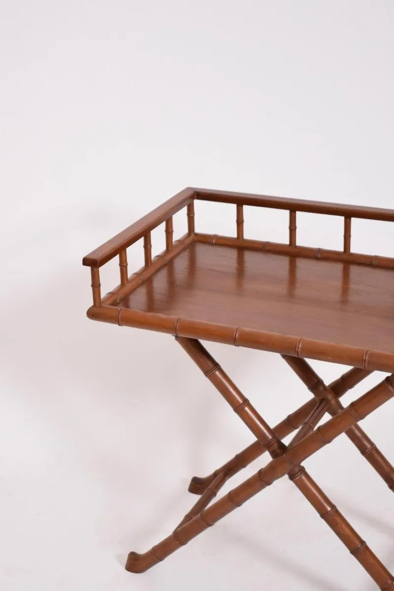 Online Pamono Faux Bamboo Wooden Folding Console Table, 1920s