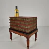 Pamono Faux Book Box on Painted Stand in Leather, 1830> Trunks Crates & Baskets
