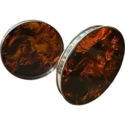 Pamono Faux Tortoiseshell Acrylic Glass and Silver-Plated Metal Barware Trays from Christian Dior, 1970s, Set of 2> Trays