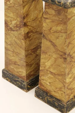 Online Pamono Faux-Marbre Wooden Pedestals, 1880, Set of 2