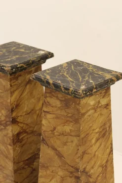 Online Pamono Faux-Marbre Wooden Pedestals, 1880, Set of 2
