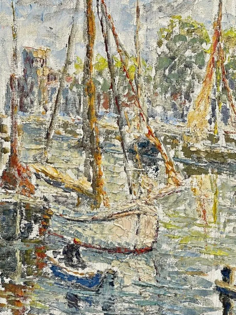 Pamono Fernand Laval, Dutch Port, 1922, Oil Painting> Impressionist