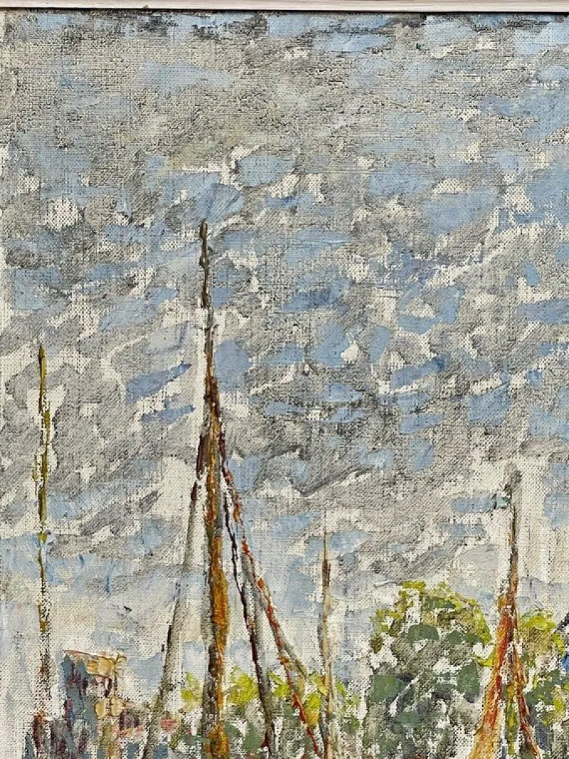 Pamono Fernand Laval, Dutch Port, 1922, Oil Painting> Impressionist