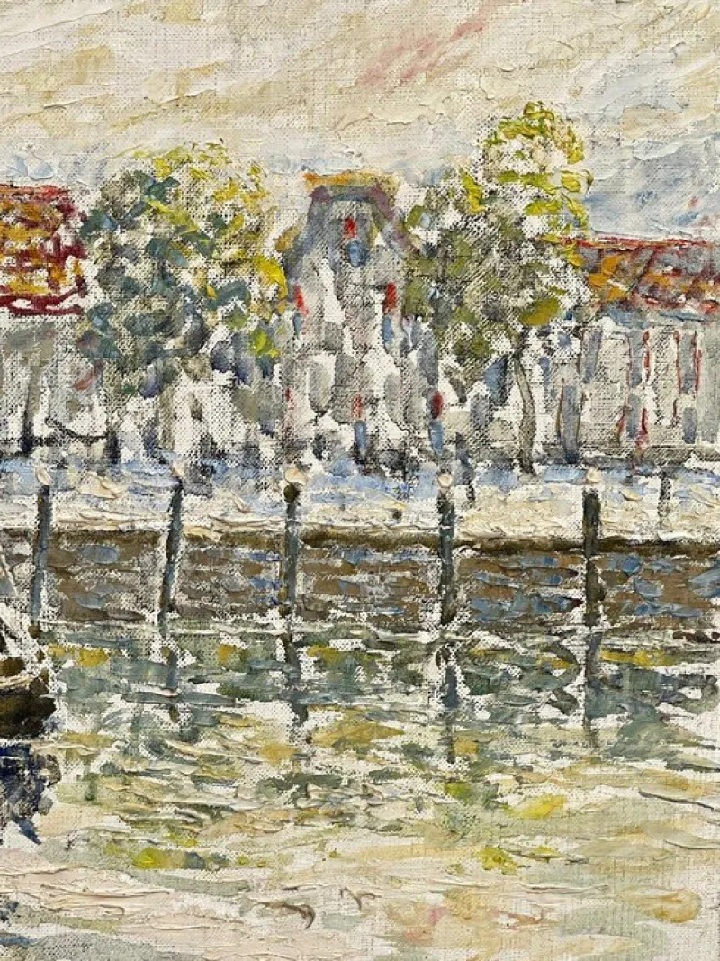 Pamono Fernand Laval, Dutch Port, 1922, Oil Painting> Impressionist