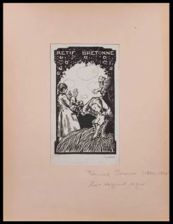 Online Pamono Fernand Siméon, Retif De La Bretonne, Original Woodcut, Early 20th-Century