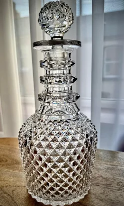 Discount Pamono Fine Regency Diamond-Cut Decanter with Original Stopper, 1820