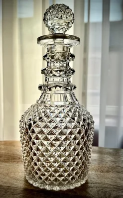 Discount Pamono Fine Regency Diamond-Cut Decanter with Original Stopper, 1820
