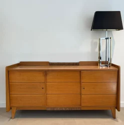 Clearance Pamono Fir and Rattan Sideboard