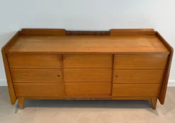 Clearance Pamono Fir and Rattan Sideboard