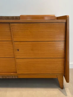 Clearance Pamono Fir and Rattan Sideboard