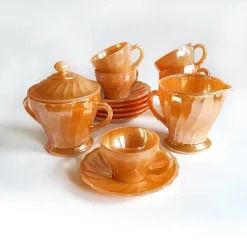 Discount Pamono Fire King Coffee Service from Anchor Hocking, 1940s, Set of 8