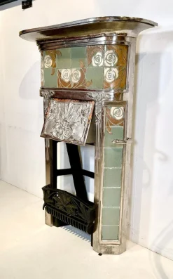 Sale Pamono Fireplace in Ceramic & Iron by Sue Et Mare, 1920