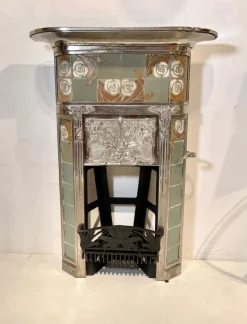 Sale Pamono Fireplace in Ceramic & Iron by Sue Et Mare, 1920