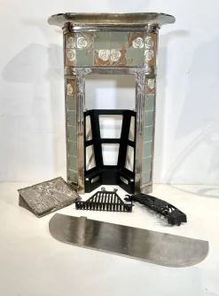 Sale Pamono Fireplace in Ceramic & Iron by Sue Et Mare, 1920