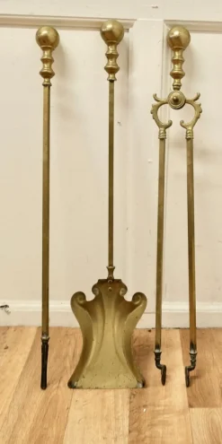 Best Pamono Fireside Tools in Brass, 1890s, Set of 3