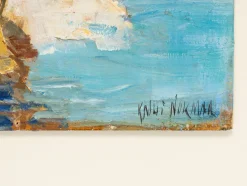 Pamono Fishing Boats in Venice, Oil on Panel, Framed><noscript><img width=