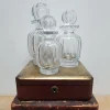 Pamono Flat Cut Clear Crystal Malmaison Perfume Bottles with Stoppers from Baccarat, 1940s, Set of 3> Bottles, Carafes & Jugs