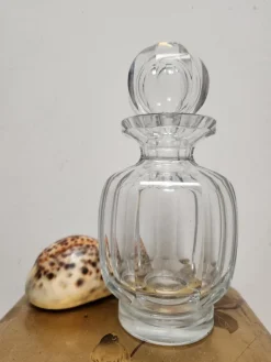 Pamono Flat Cut Clear Crystal Malmaison Perfume Bottles with Stoppers from Baccarat, 1940s, Set of 3><noscript><img width=