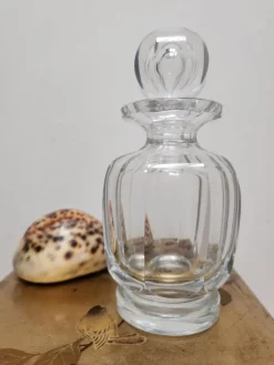 Pamono Flat Cut Clear Crystal Malmaison Perfume Bottles with Stoppers from Baccarat, 1940s, Set of 3><noscript><img width=