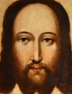 Pamono Flemish Artist, Cristo Mundi, 1600s, Oil on Copper Painting, Framed><noscript><img width=