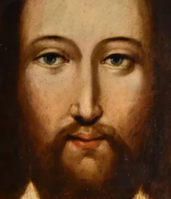 Pamono Flemish Artist, Cristo Mundi, 1600s, Oil on Copper Painting, Framed><noscript><img width=