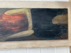 Pamono Flemish Artist, Female Portrait, Painting on Wood, 1950s