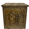 Hot Pamono Flemish Metal Firewood Box, Late 19th Century