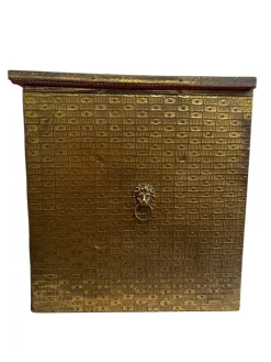 Hot Pamono Flemish Metal Firewood Box, Late 19th Century