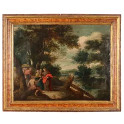 Clearance Pamono Flemish School Artist, Healing Scene, 1600s, Oil on Copper, Framed