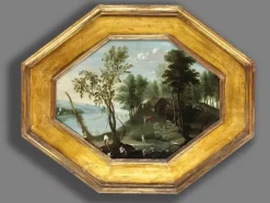 Discount Pamono Flemish School, Riverscape, Oil on Panel, Late 16th-Early 17th Century, Framed