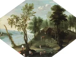 Discount Pamono Flemish School, Riverscape, Oil on Panel, Late 16th-Early 17th Century, Framed