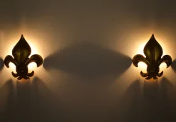 Pamono Fleur-De-Lys Wall Lights, 1970s, Set of 2