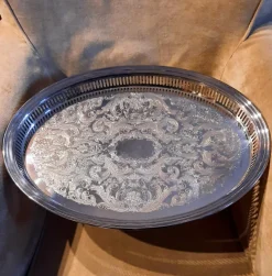 Pamono Fleuron Tray from Christofle> Trays
