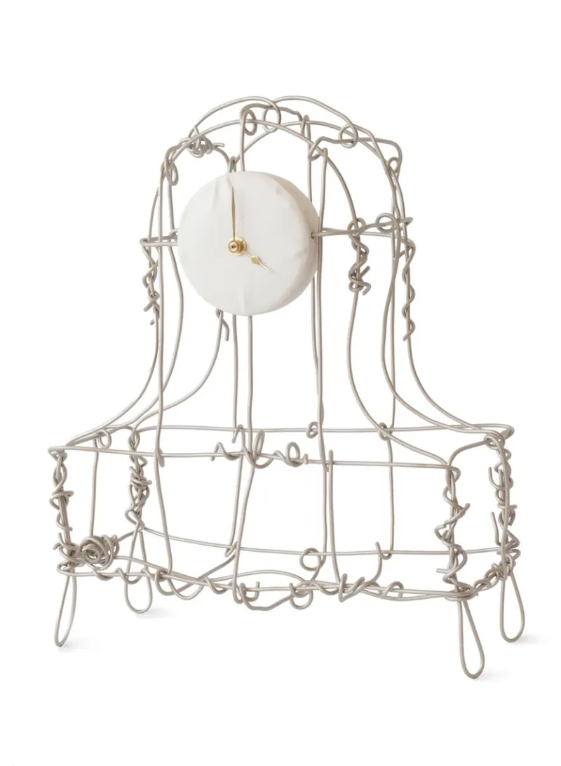Pamono Floating Frame Copper Sandblasted and Nickel Plated Mantel Clock by Kiki van Eijk & Joost van Bleiswijk The Exceptional> Clocks
