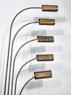 Best Pamono Floor Lamp in Brass and Travertine attributed to Goffredo Reggiani, Italy, 1960s