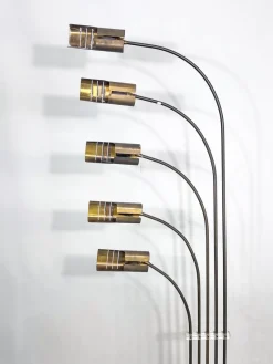 Best Pamono Floor Lamp in Brass and Travertine attributed to Goffredo Reggiani, Italy, 1960s