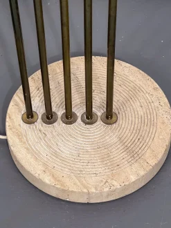 Best Pamono Floor Lamp in Brass and Travertine attributed to Goffredo Reggiani, Italy, 1960s