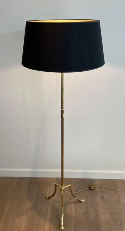 Pamono Floor Lamp in Brass and Tripod Base with Claw Feet from Maison Jansen><noscript><img width=