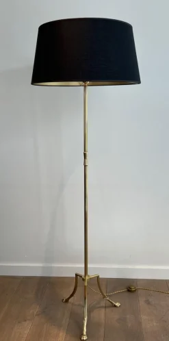 Pamono Floor Lamp in Brass and Tripod Base with Claw Feet from Maison Jansen><noscript><img width=