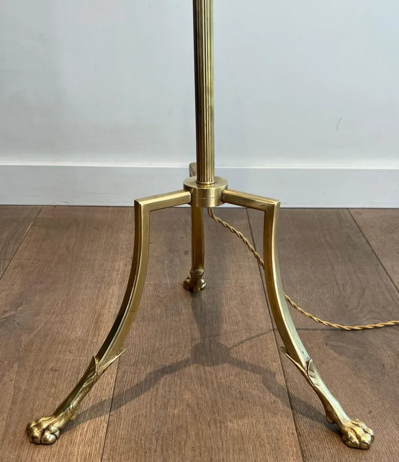Pamono Floor Lamp in Brass and Tripod Base with Claw Feet from Maison Jansen> Floor Lamps