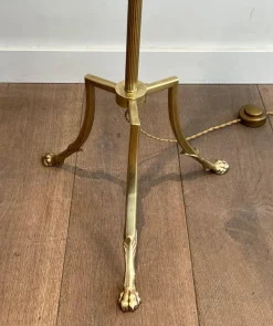 Pamono Floor Lamp in Brass and Tripod Base with Claw Feet from Maison Jansen><noscript><img width=