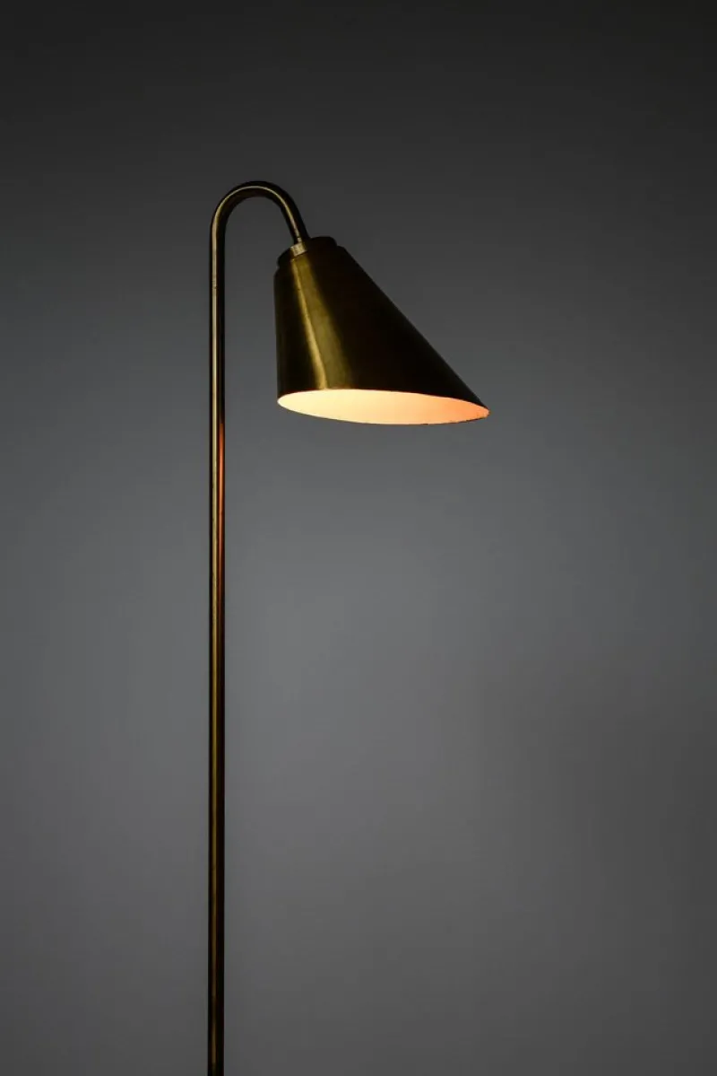 Pamono Floor Lamp in Brass attributed to Frits Schlegel and Vilhelm Lauritzen, 1940s> Floor Lamps
