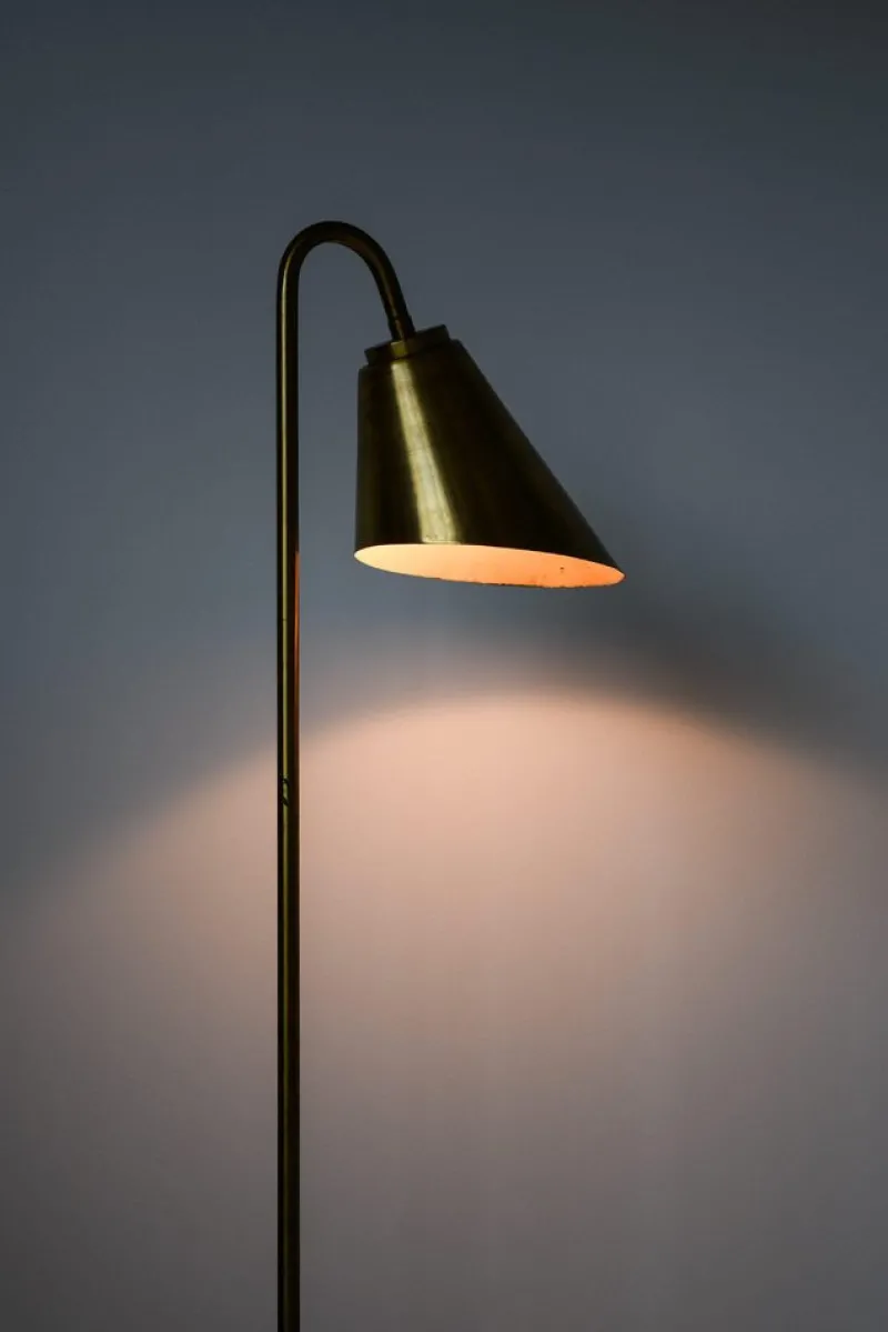Pamono Floor Lamp in Brass attributed to Frits Schlegel and Vilhelm Lauritzen, 1940s> Floor Lamps